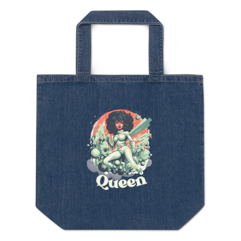Queen Denim Tote Bag