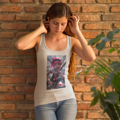 Anime Girl With Pink Guitar Women's Racerback Tank