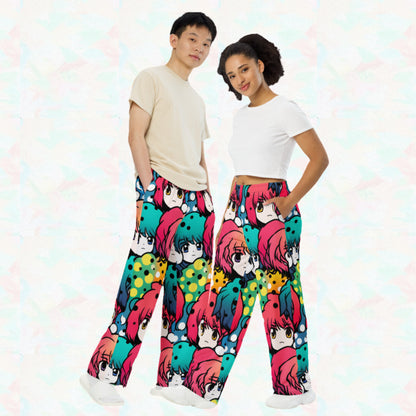 Hair Band Anime Wide-Leg Pants