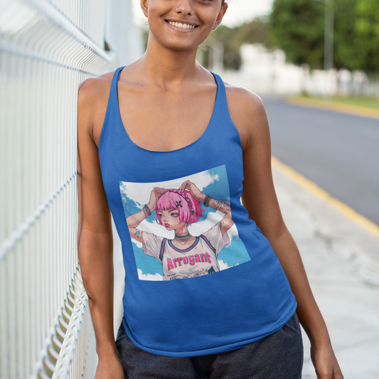 Arrogant Pink Typography Women's Racerback Tank