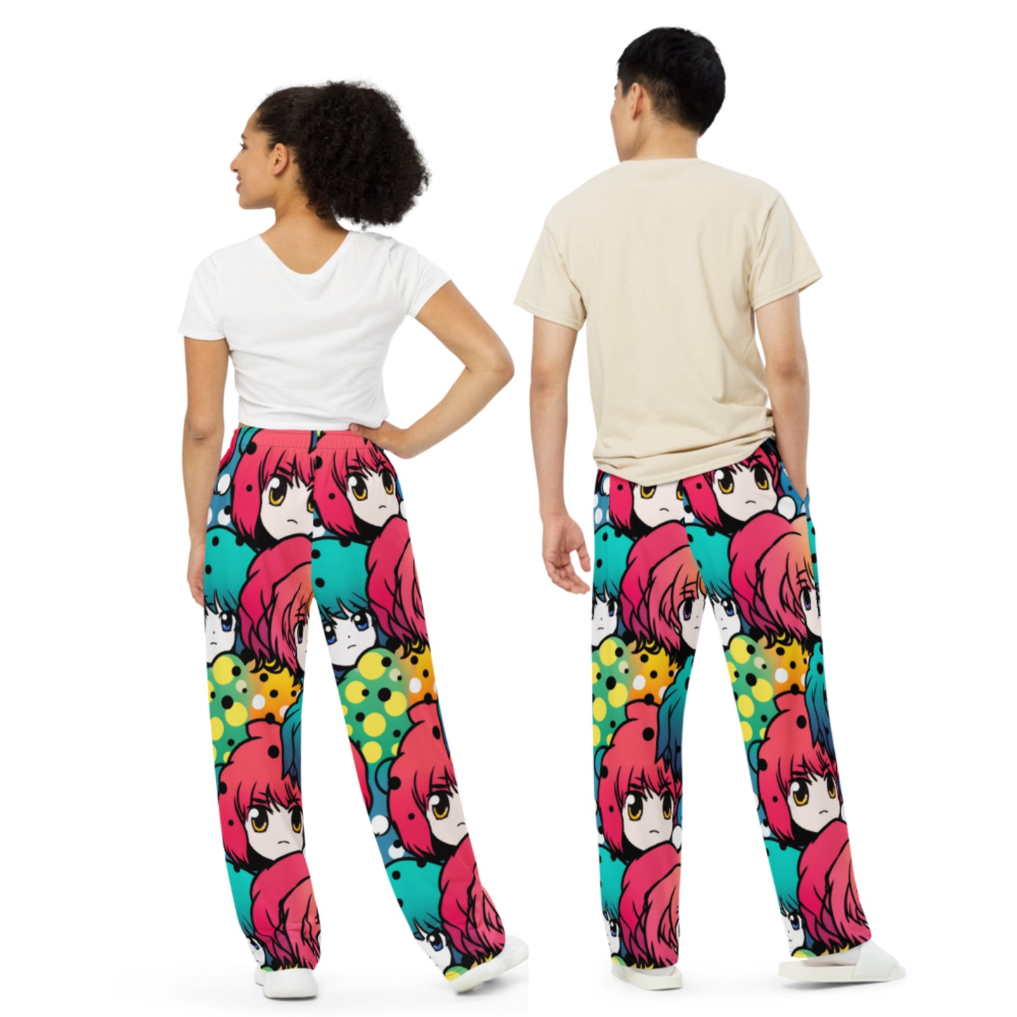 Hair Band Anime Wide-Leg Pants