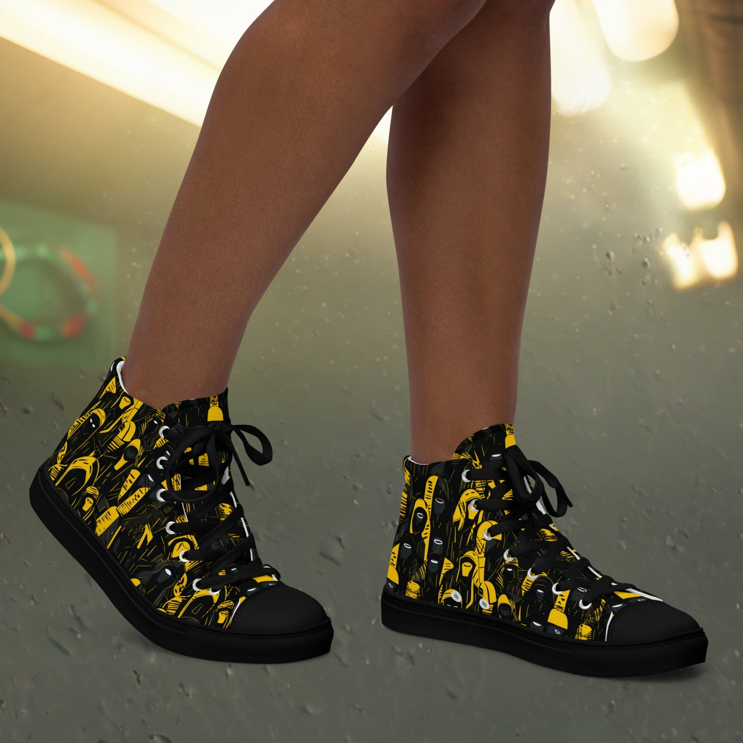 Black and Yelllow Women’s High Tops