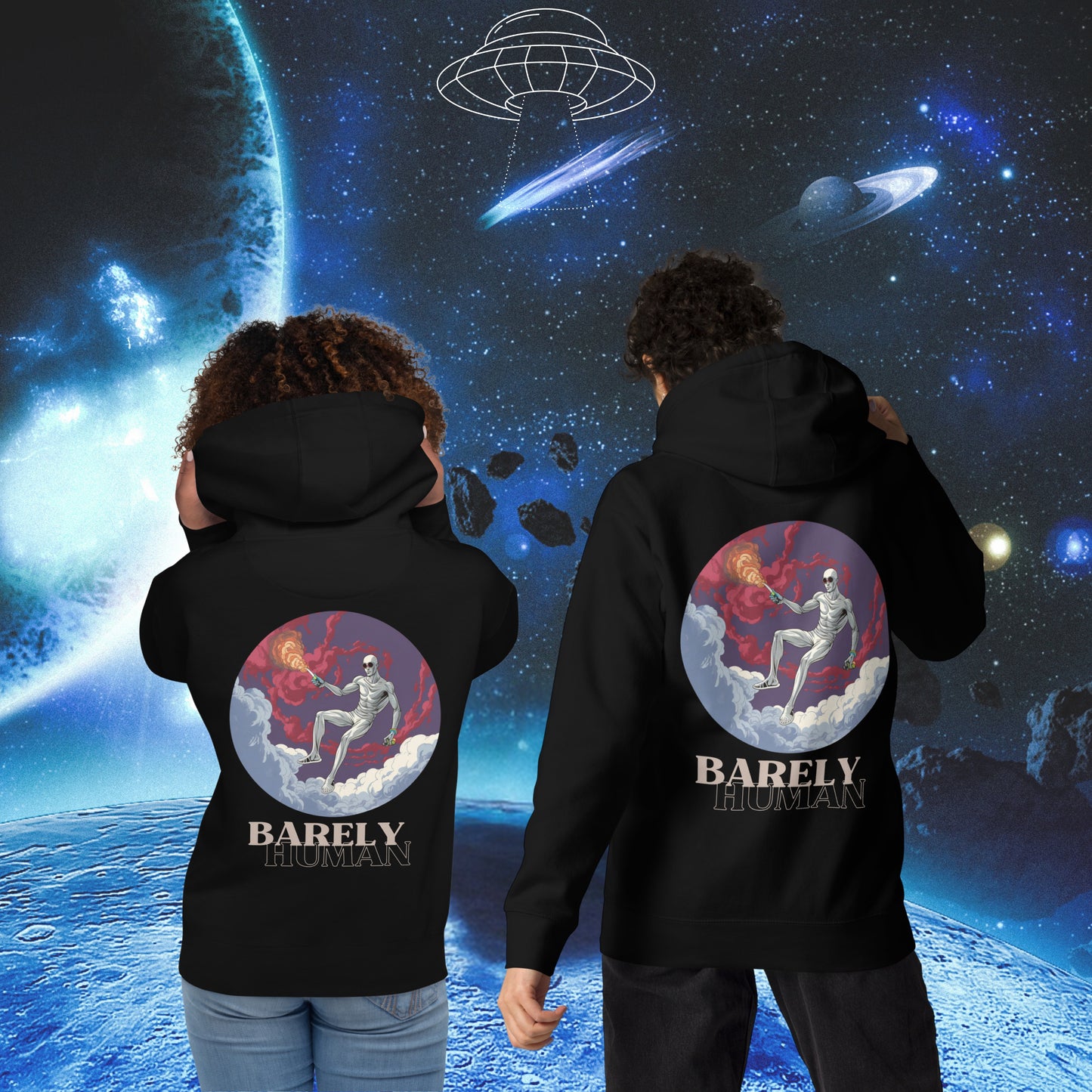 Barely Human Flame Hoodie