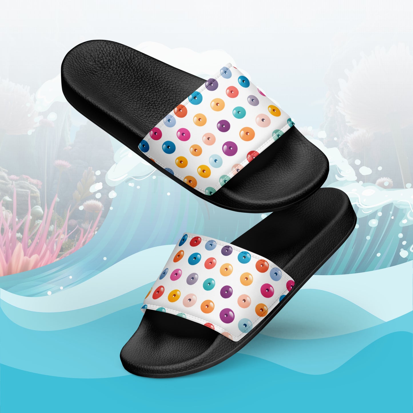 Button Women's Slides