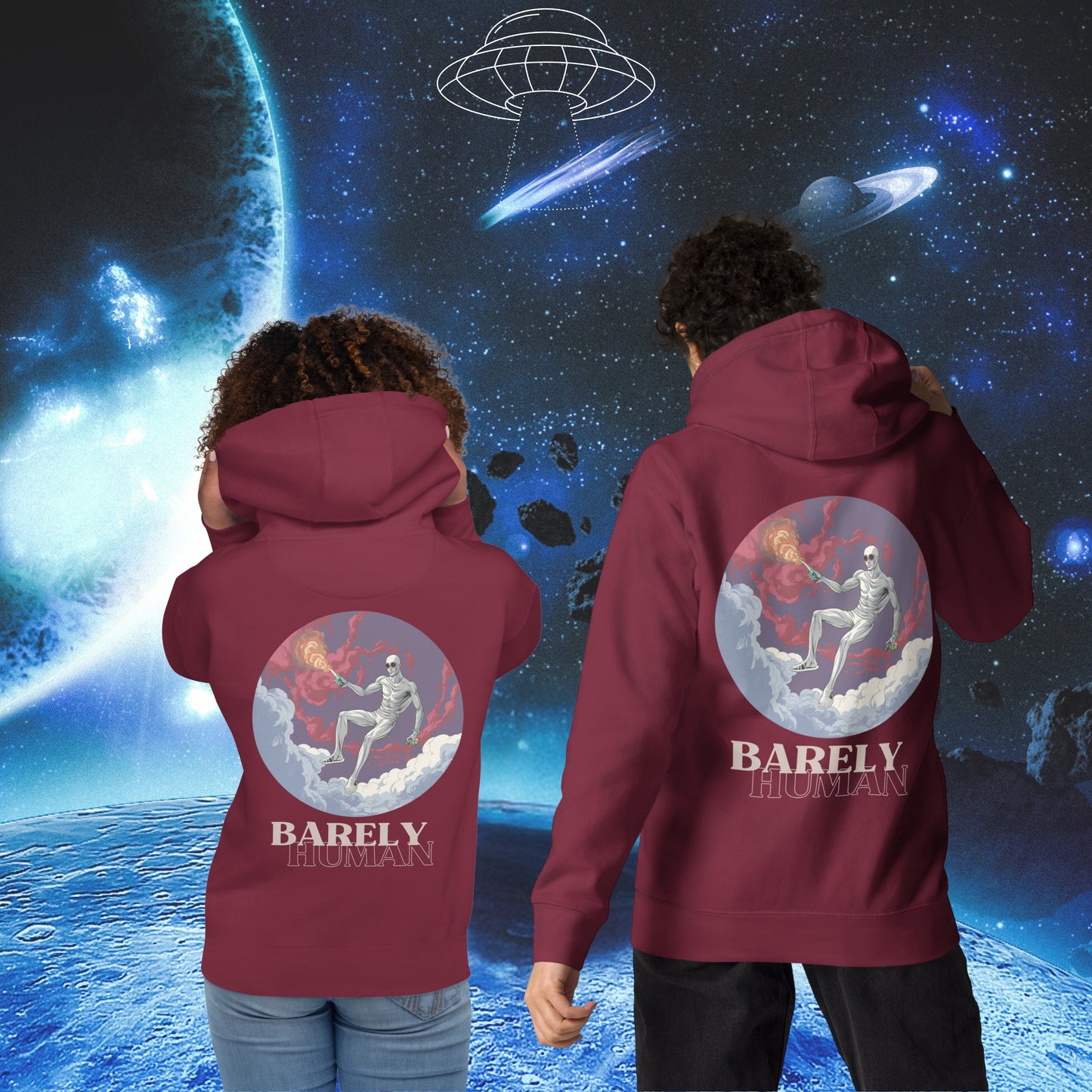 Barely Human Flame Hoodie