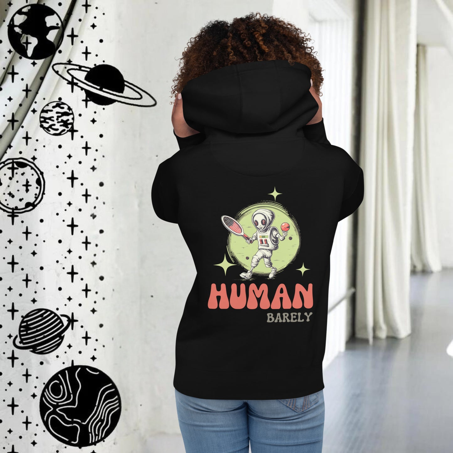 Barely Human Alien Sport Women's Hoodie