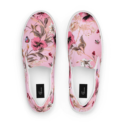 Pink Flower Women’s Slip-ons