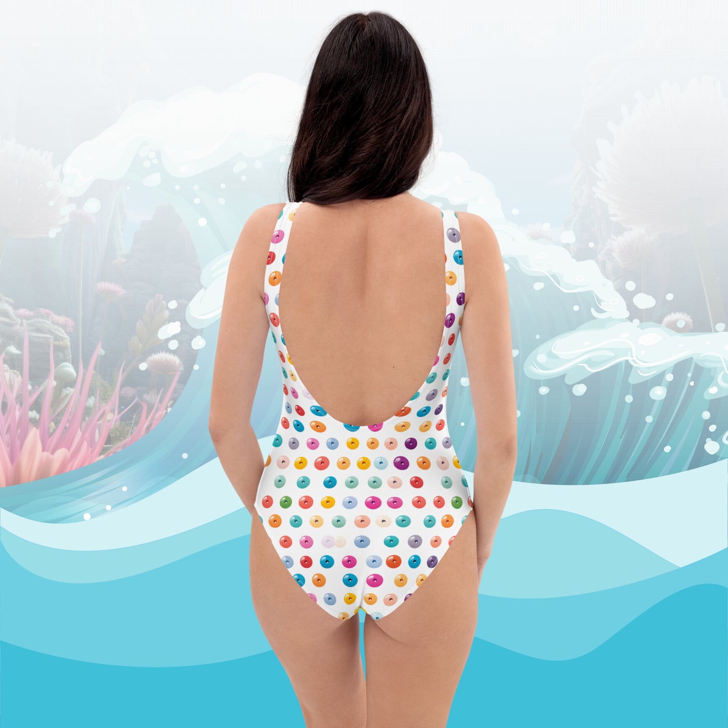 Button One-Piece Swimsuit