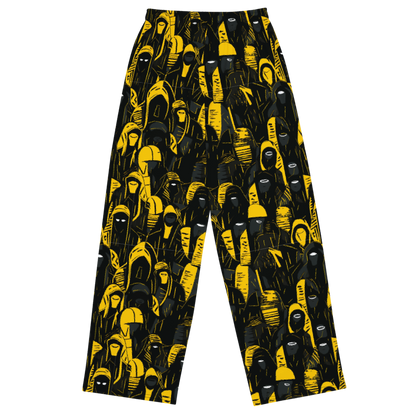 Black and Yellow Wide-Leg Pants