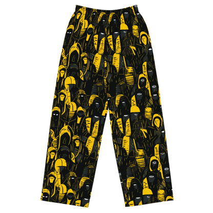 Black and Yellow Wide-Leg Pants