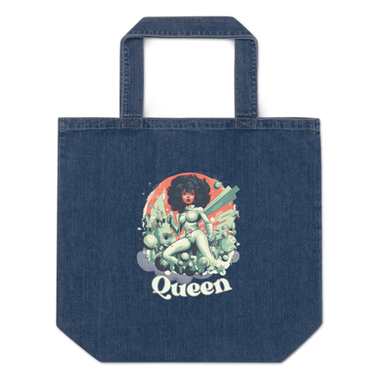 Queen  Denim Tote Bag