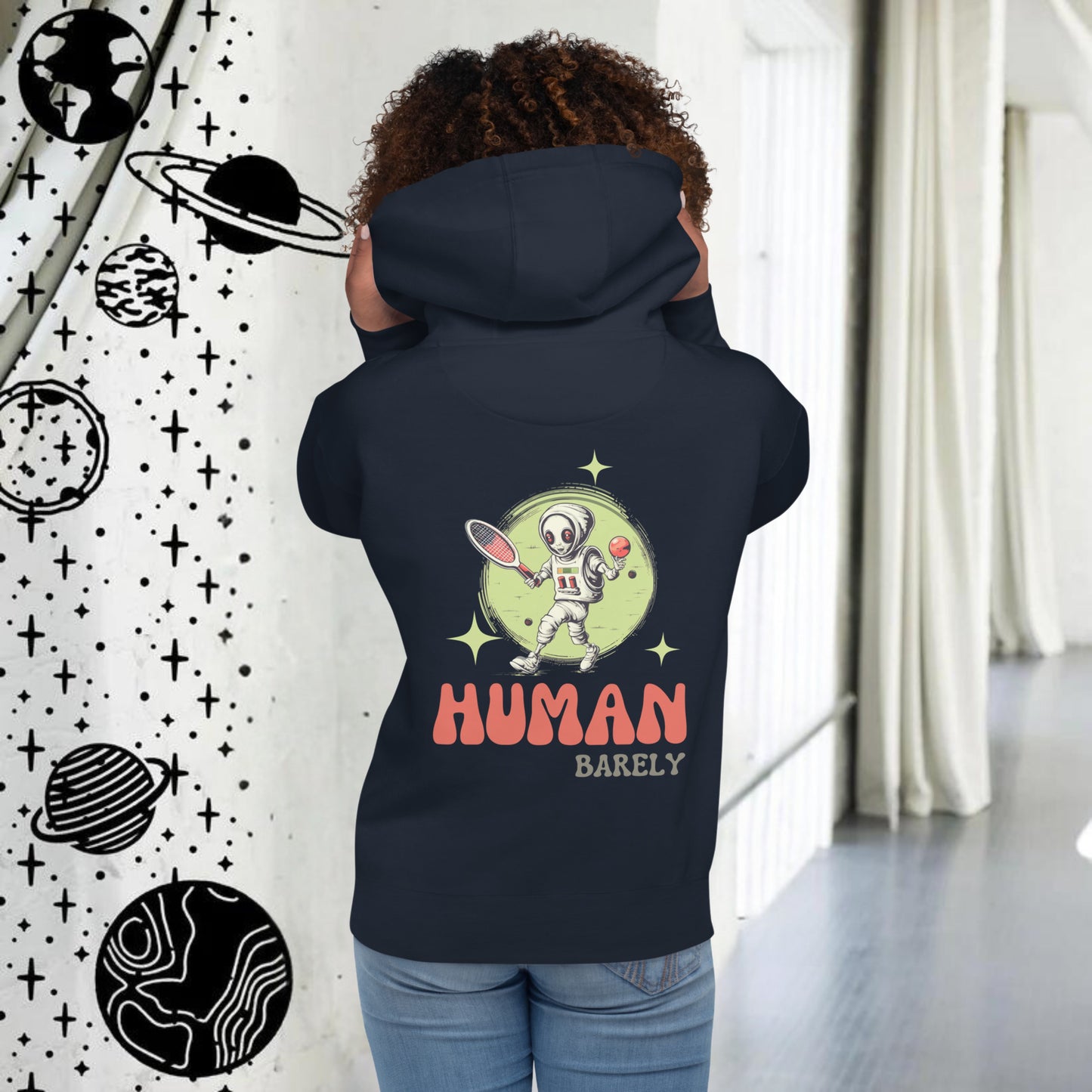 Barely Human Alien Sport Women's Hoodie