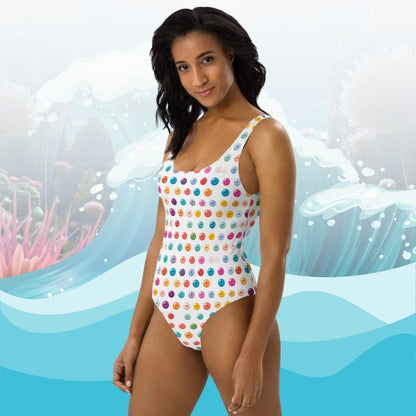 Button One-Piece Swimsuit