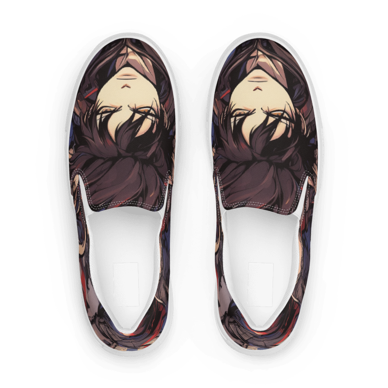 Blue Gray Men's Anime Slip-ons