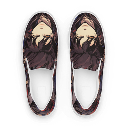 Blue Gray Men's Anime Slip-ons