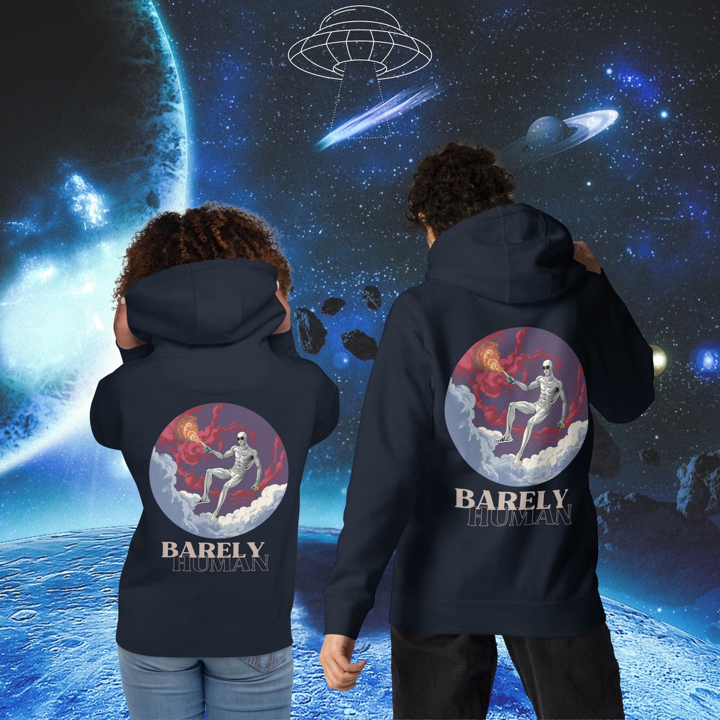 Barely Human Flame Hoodie