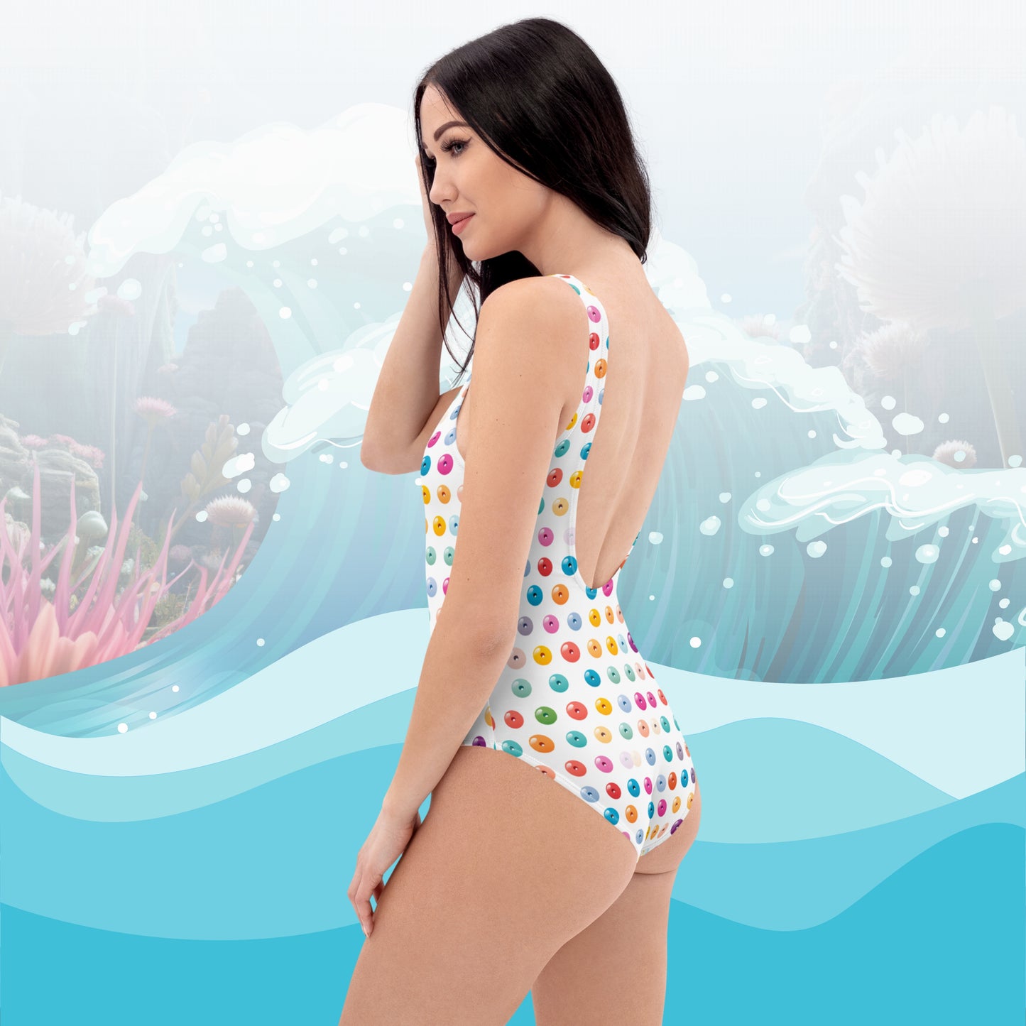 Button One-Piece Swimsuit