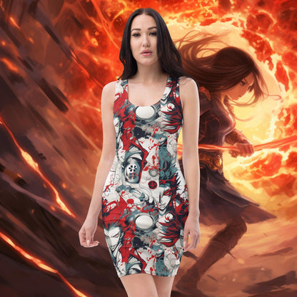 Fire Anime Fitted Dress