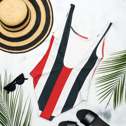 Red Stripes One-Piece Swimsuit