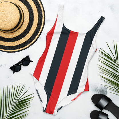 Red Stripes One-Piece Swimsuit