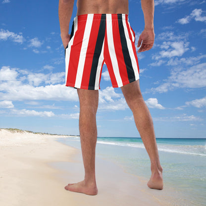 Red Stripes Swim Trunks