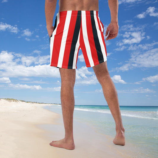 Red Stripes Swim Trunks