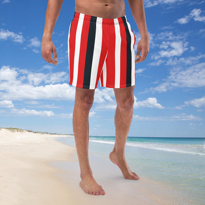 Red Stripes Swim Trunks