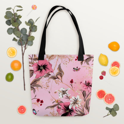 Pink Flower Tote Bag