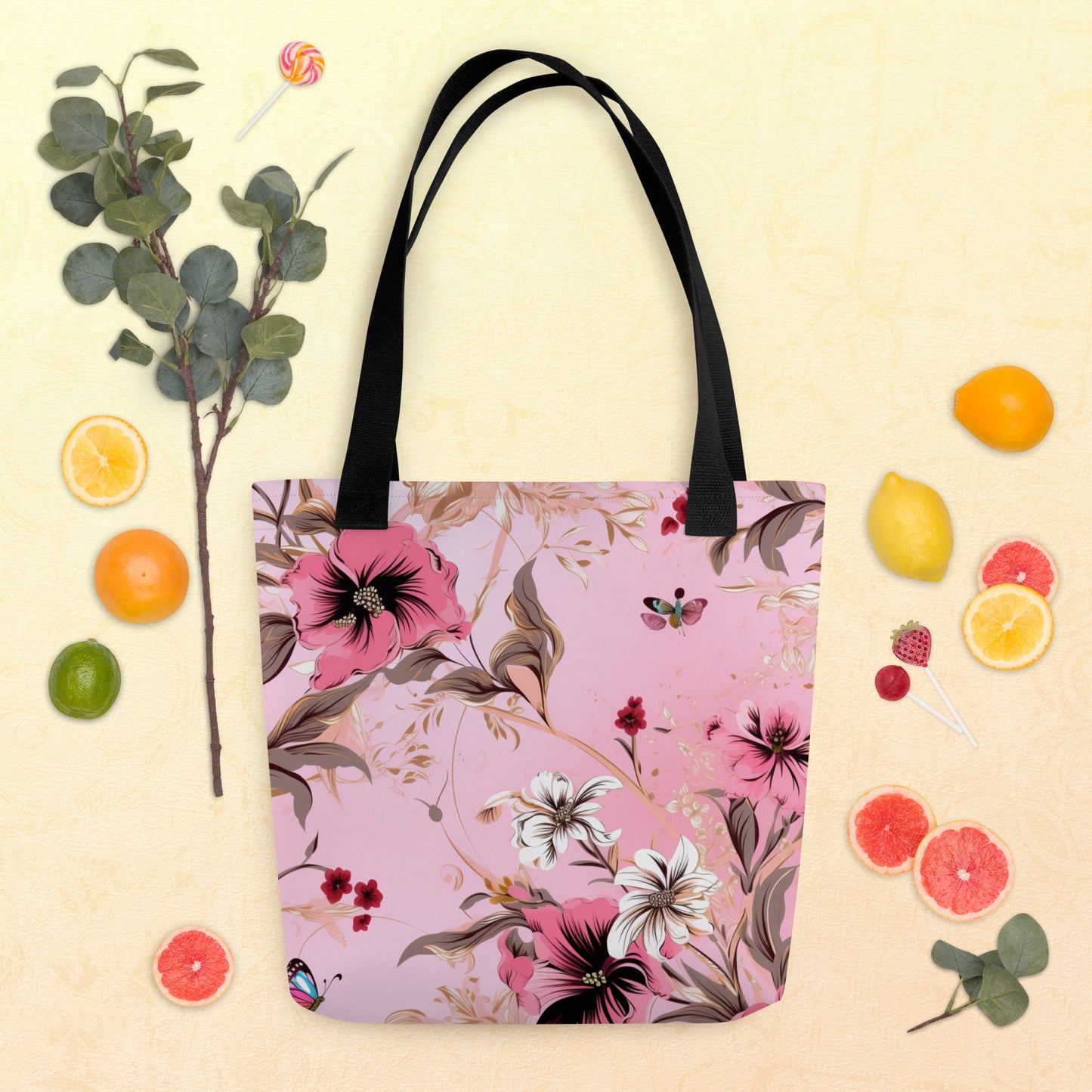 Pink Flower Tote Bag