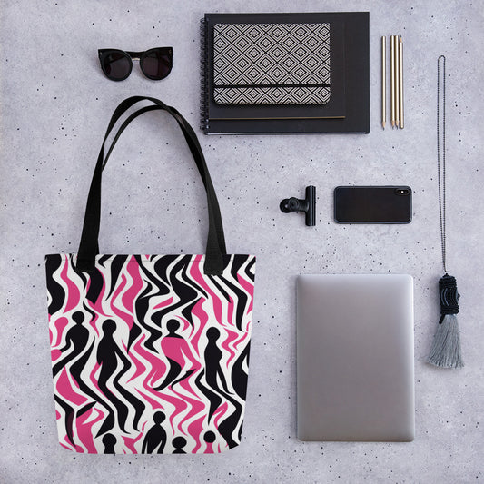 Pink/Black Tote Bag