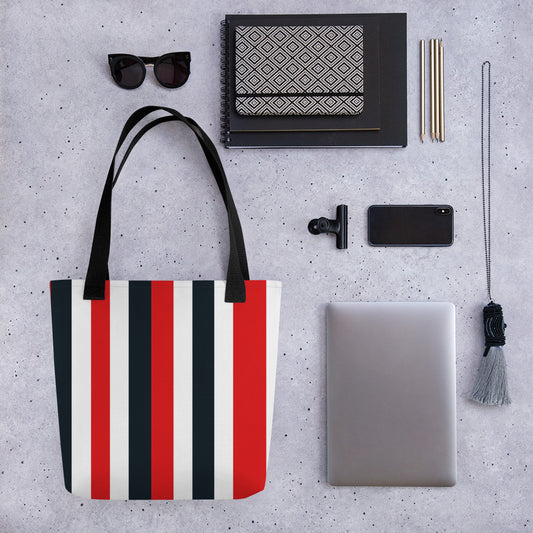 Red Stripes Tote Bag