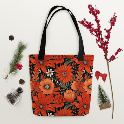 Red Garden Tote Bag