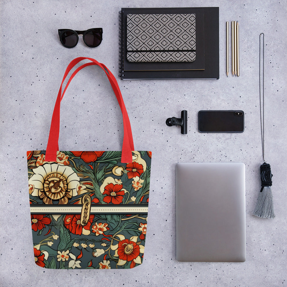 Red Flower Tote Bag