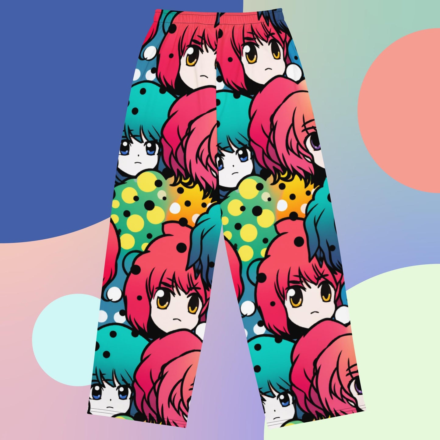 Hair Band Anime Wide-Leg Pants