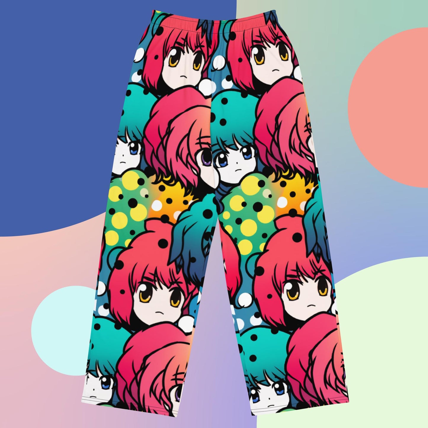 Hair Band Anime Wide-Leg Pants