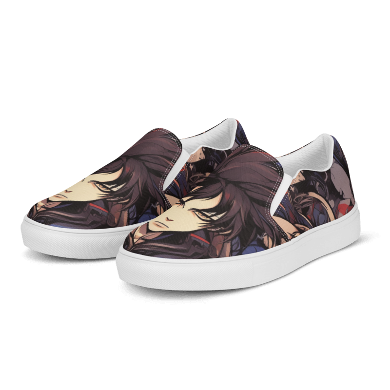 Blue Gray Men's Anime Slip-ons