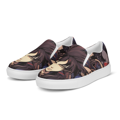 Blue Gray Men's Anime Slip-ons