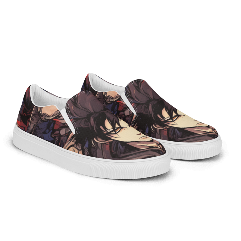 Blue Gray Men's Anime Slip-ons