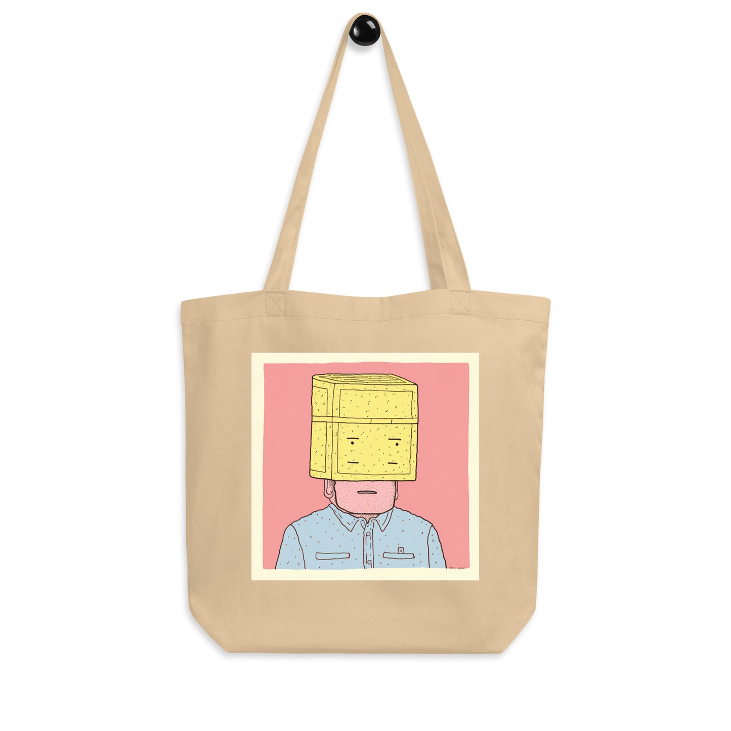 Man With Yellow Bag on Head Eco Tote Bag