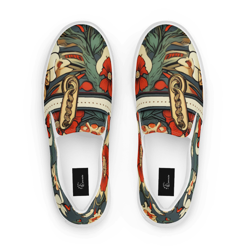 Red Flower Men’s Slip-ons