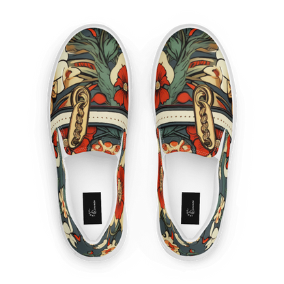 Red Flower Men’s Slip-ons