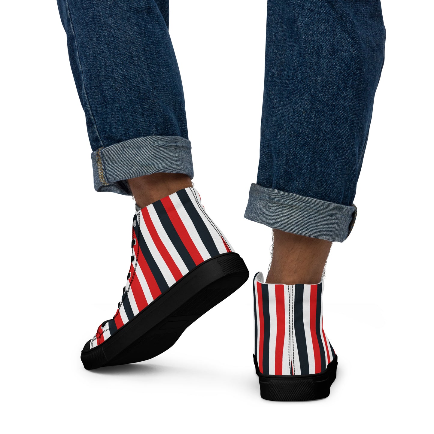 Red Stripes Men’s High Tops