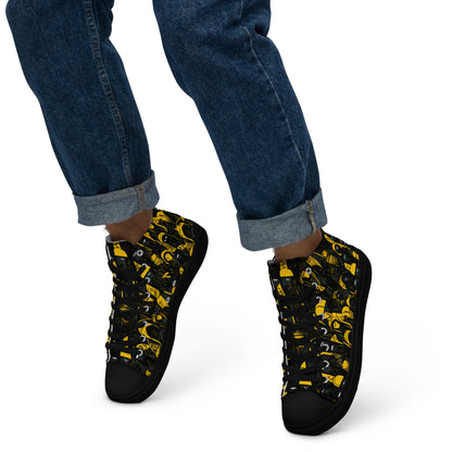 Black and Yellow Men’s High Tops