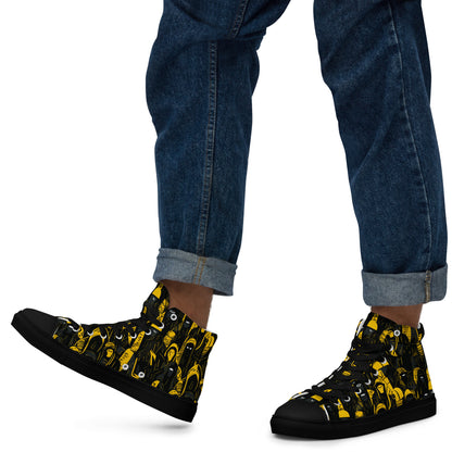 Black and Yellow Men’s High Tops