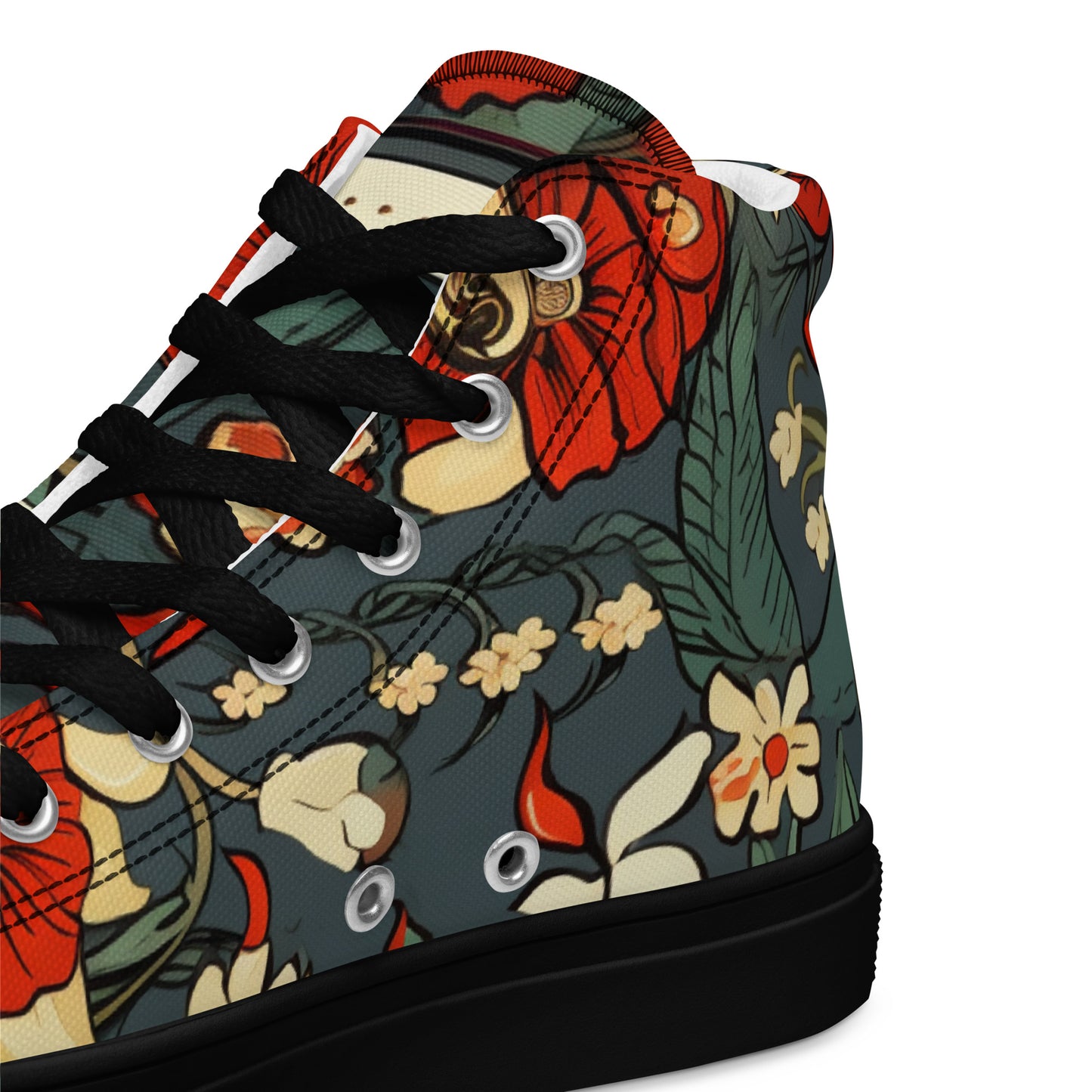 Red Flower Men’s High Tops