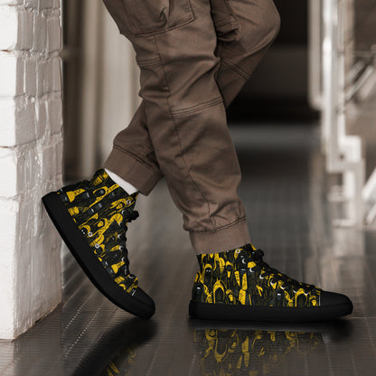 Black and Yellow Men’s High Tops