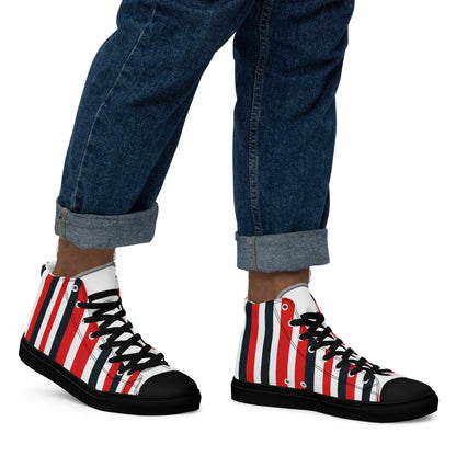 Red Stripes Men’s High Tops