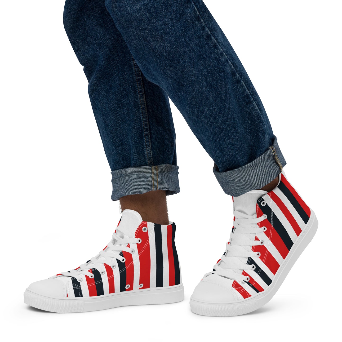 Red Stripes Men’s High Tops