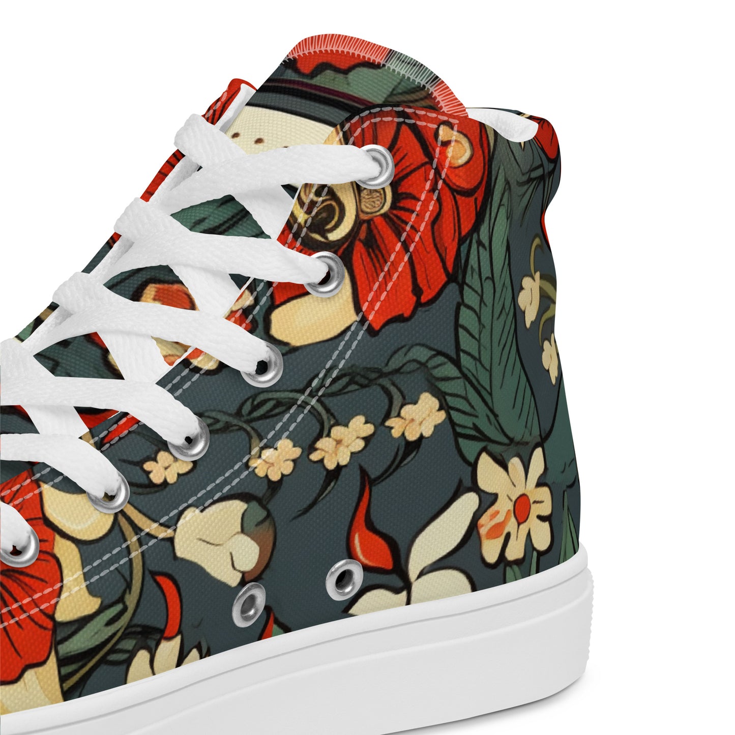 Red Flower Men’s High Tops