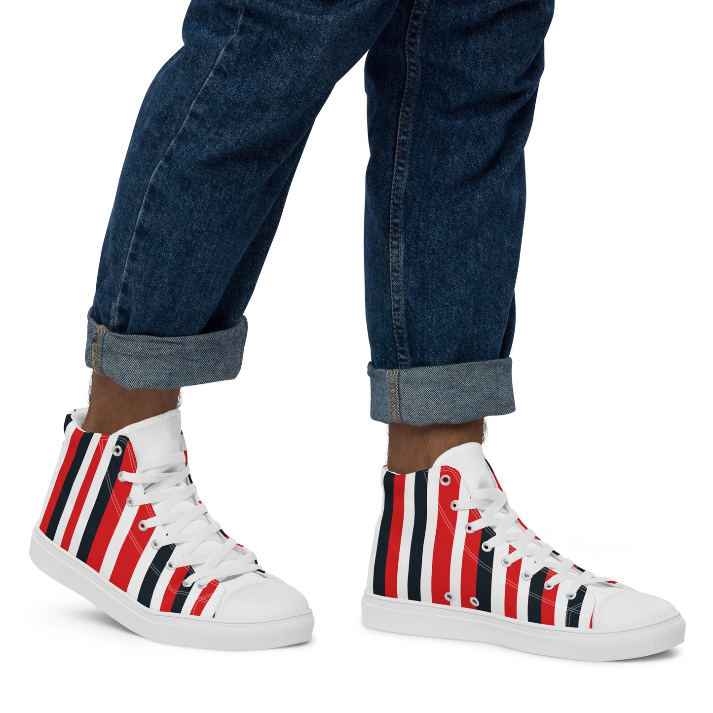 Red Stripes Men’s High Tops